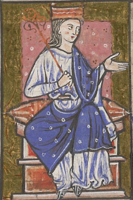 Manuscript illustration of Aethelflaed the medieval queen